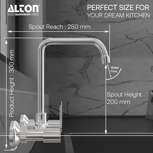Image of ALTON EVA6560-UL, Kitchen Sink Mixer with 360 Degree Swivel Spout | Kitchen Sink Tap | Kitchen Faucet | Tap for Kitchen Sink | Taps | Kitchen Mixer
