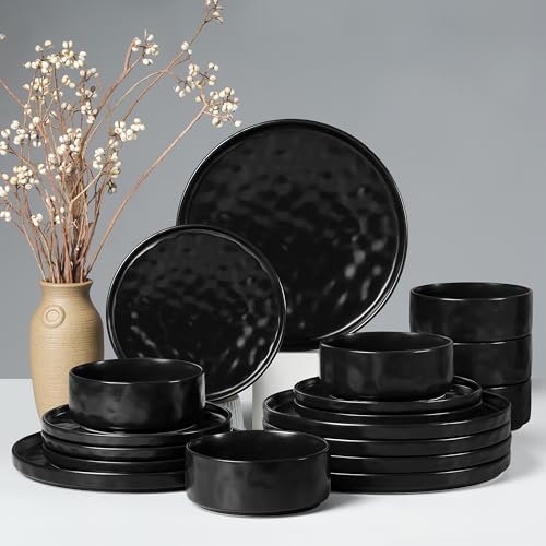 Joyfair Geschirrset 6 Personen, 18-tlg Steingut Geschirr Set, Reaktive...