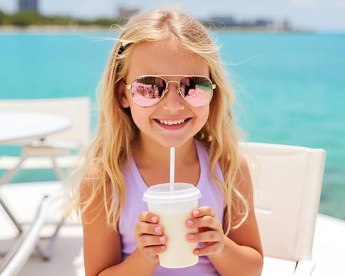 HJSTES Polarized Kids Aviator Sunglasses for Girls Boys Classic Juniors Glasses UV400 Protection Lens,52mm2