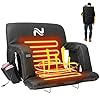 Double Heated Stadium Seats for Bleachers with Back Support, Portable and Lightweight Heated Bleacher Seat with Backrest, 6 Reclining Positions, 3 Levels of Heat for Outdoor Game Sports
