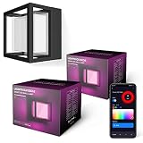 Smart Wall Lights - Outdoor Wall Lights Work with Alexa, Google Assistant, RGB+2700K-6500K, 13W(130W