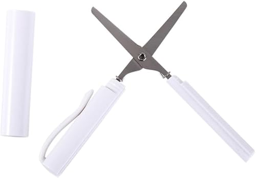 Miniatura 6 de Tijera plegable en forma de lápiz, 5 colores multifuncionales de trabajo manual Tijera de arte estacionaria DIY segura plegable tijera 2 en 1 estilo