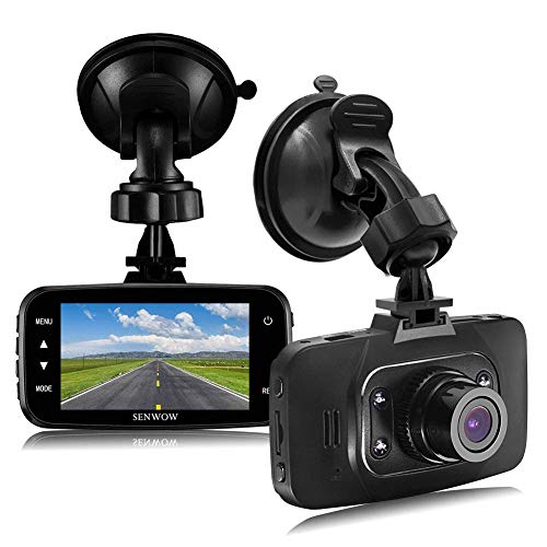 SENWOW Dash Cam 1080P Full HD Car Camera 2.7” LCD Driving Video 3-Lane Wide Angle 4 IR LED Dashboard DVR Built in G…