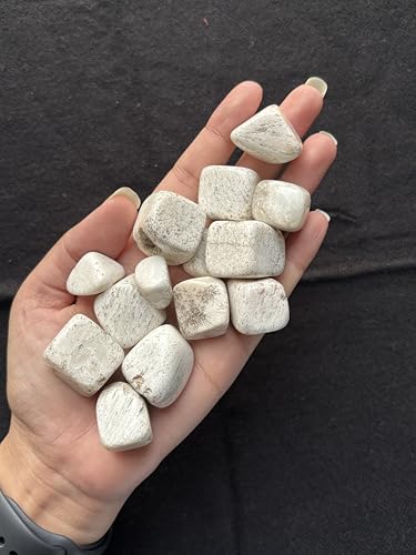 Image of Tumbled Stones, Natural Crystal Healing Stones, Home Office Decor, Aquarium Decorative Pebbles, Vase Fillers (Scolesite, 100)