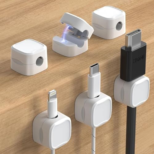 ATARAXIA HOME - Pack 6 Sujeta Cables Adhesivos Magnéticos para Mesa - Sujetacables con Imanes, Ideal para Organizar y...