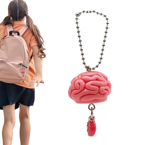 Brain Key Charm - Love Brain Anatomical Key Chain | Brain Backpack Keyring | Anatomical Love Brain Keychains Pendant | Creative Fashion Bag Charm Novelty Backpack Accessories for Valentine's Day & Cou