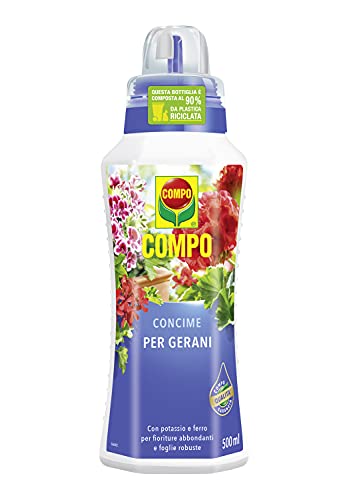 COMPO Concime per Gerani, Liquido, Per fioriture magnifiche e foglie robuste, 500 ml