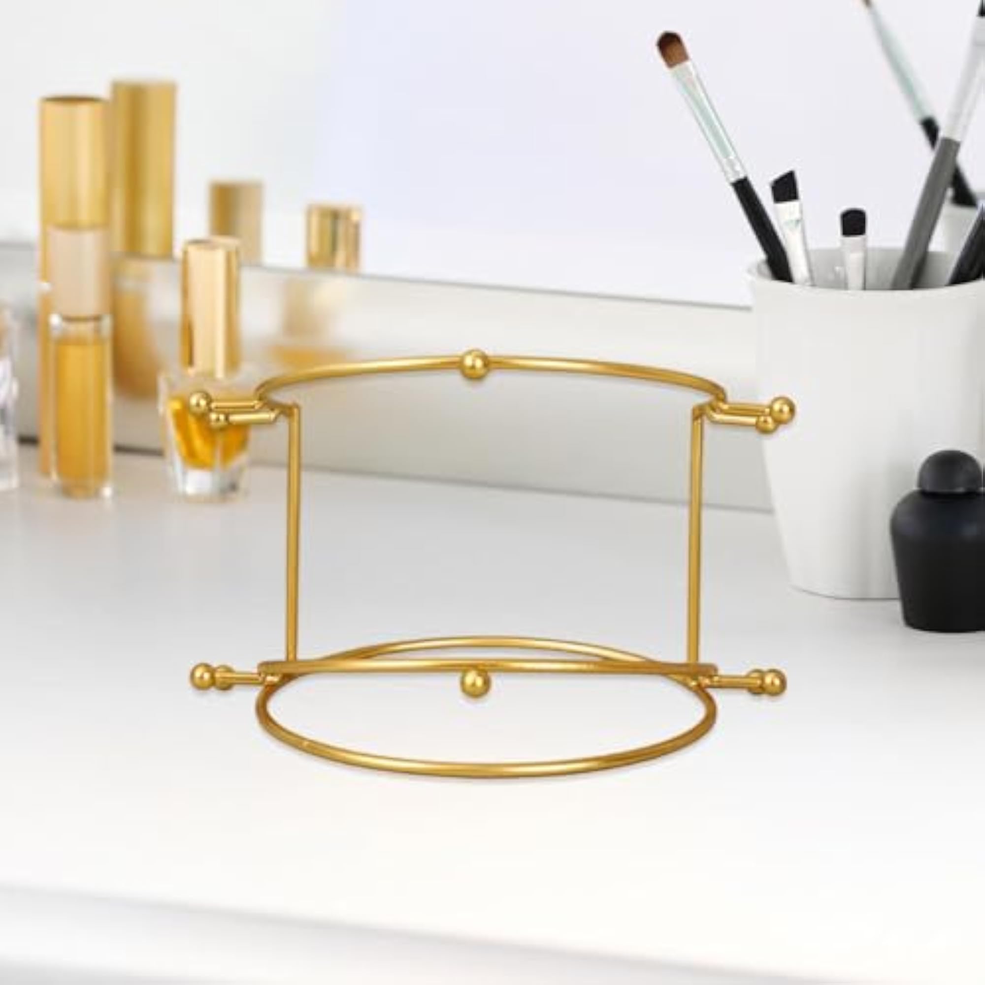 Wedding Tiara Support Stand Metal Princess Holder, Gold, 2 Tier