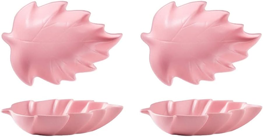 Sauce Dipping Bowls 2 Pack Leaf Shape Sauce Dish Ceramic Soy Sauce Dishes Appetizer Plate Condiment Sauce Dipping Bowls for Salad Dessert Snack Appetizer or Serving Seasoning Small Pinch Bowls for Kit