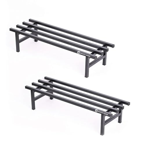 Image of Mighty Home Iron Plant Stand Set of 2, Black, Durable Metal Rack for Indoor & Outdoor Decor, Heavy Duty Construction, Rust-Resistant Finish, Space-Saving Plant Holder for Home, Balcony & Garden