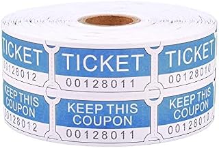 1000 Blue Double RaffleTickets Roll, Raffle Tickets Printable for Leisure, Movie Watching, Entertainment