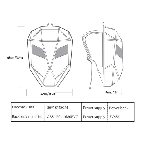 Sac à dos LED écran programmable grand volume Jeffergarden rigide cyclisme - 6