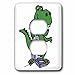 3dRose Cute funny Trex Dinosaur Using Vacuum Cleaner Cartoon - Light Switch Covers (lsp-382629-6)