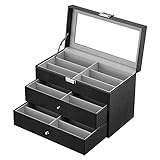 Oyydecor Organizador de lentes de sol de fibra de carbono para mujeres y hombres, grande)