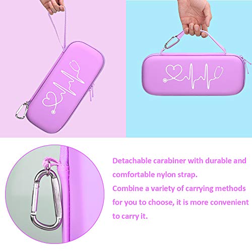 Image of BOVKE Stethoscope Case for 3M Littmann Classic III Monitoring /Lightweight II S.E /Cardiology IV Diagnostic /MDF Acoustica Stethoscopes, Mesh Pocket for Doctor & Nurse Accessories, Purple