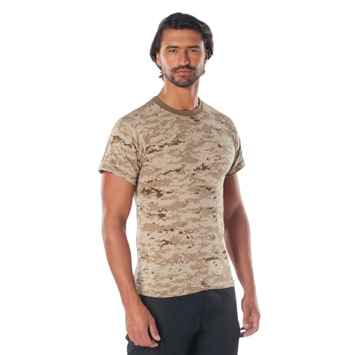 Image of Rothco Camo T-Shirt | Men's Short Sleeve Camouflage Crew Neck Base Layer Rugged Outdoor Hiking Workout Gym Tee Shirt