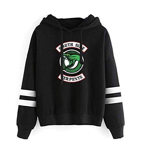 YIMIAO Serpiente Logo Sweatshirt Unisex Pullover de Moda Deportiva Streetwear Hombre Mujer Sudadera con Capucha(M)