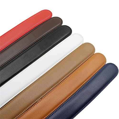 Men Belt Automatic Slide Leather 1.37" width Ratchet Belt Trim to Fit Adjustable Without Buckle/Length 51"3