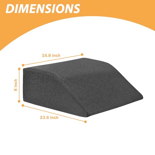 Image of Bedluxe Leg Pillow Elevation, Leg Wedge for Blood Circulation, Leg Elevating Pillow for After Surgery, Memory Foam Foot Knee Pillow for Sleeping 23.6x16.8x8 Inch Black