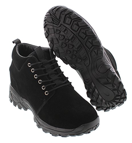 Image of CALTO - H7222-3.2 Inches Taller - Height Increasing Elevator Shoes - Black Boots (7 D(M) US)