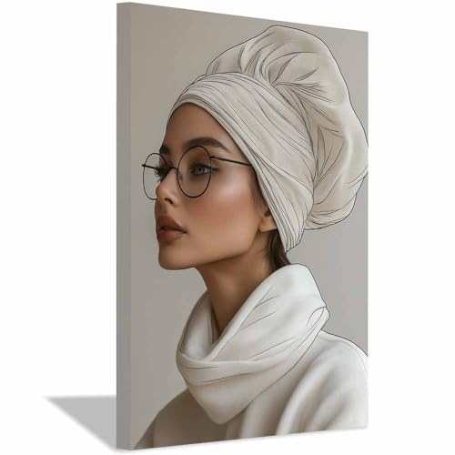 Impression panoramique moderne femme africaine toile tendue sur cadre gris