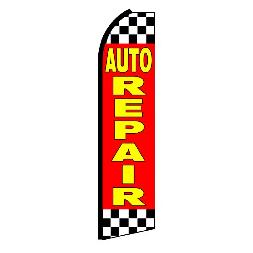 NEOPlex Auto Repair Checkered Swooper Flag