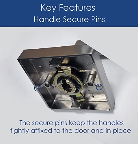 Cozyblock Single Door Handle Set With Single Cylinder Deadbolt, Rectangular Adjustable Entry Door Lock Set (Round Lever, Brushed Nickel) #TOP5