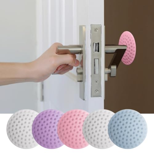Image of Nibbler Door Handle Wall Protector, Soft Silicone Stopper with Strong Adhesive, Anti-Collision Door Knob Bumper, Protects Walls from Damage, Fits Glass, Wood, Metal, Ceramic & Wallpaper (Pack of 8)
