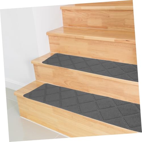 Alfombras de escalera autoadhesivas antideslizantes peldaños madera 4 piezas cortables interior 2