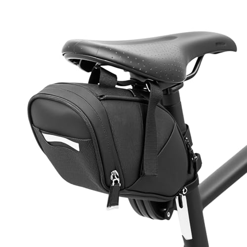 Sacoche de selle de vélo étanche QWORK 1,5L noire pour cyclisme