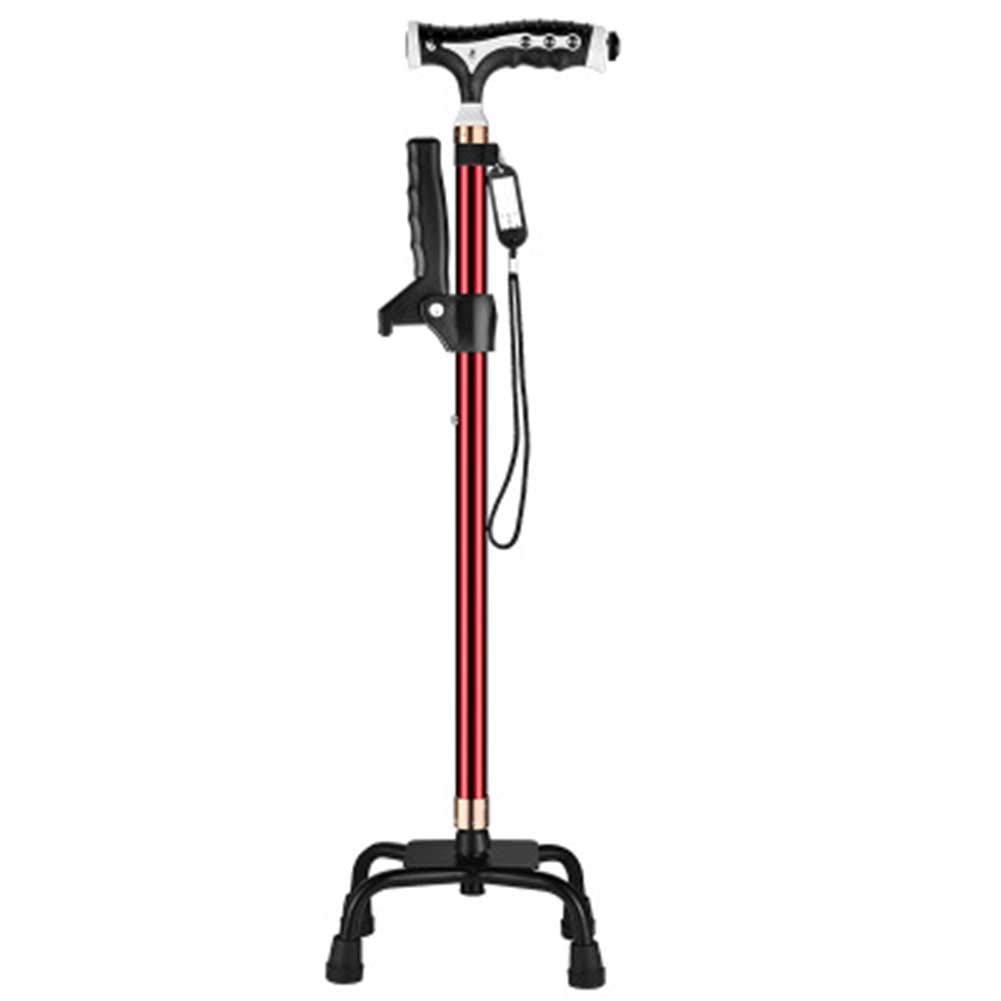 Bastón Plegable Ligero, Mango de Masaje Esmerilado con luz LED, Fuerte Capacidad de Carga con Mango ergonómico de Madera Muletas