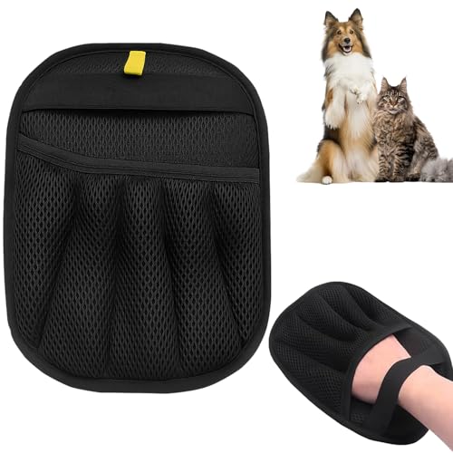 Tierhaarentferner Handschuh für Hunde & Katzen, Fellmagnet Handschuh Doppelseitig, Haustierhaarentferner mit Anti-Statik Funktion, Haarentfernungshandschuh, Wiederverwendbar zur Fellpflege im Alltag