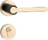 Modern Door Lock Indoor Bedroom Door Lock Silent Magnetic Door Lock Split Golden Door Handle Household Wooden Door Lock(A Bright Golden Mute)