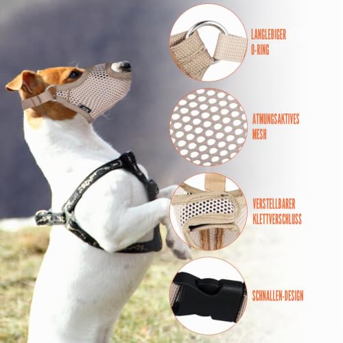 Maulkorb für Große, Mittelgroße und Kleine Hunde, Weich Maulkorb gegen Bellen mit Vorne-Atmung, Kauen-Schutz, Geschenk für Haustiere (L)