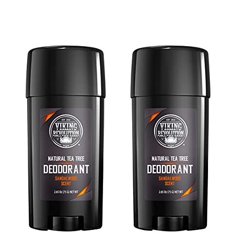 Viking Revolution - 2 Pack Natural Mens Deodorant, Parabens and Aluminum Free Deodorant for Men - Men's Deodorant with Long-Lasting Odor Protection and Freshness with All Natural Sandalwood Scent