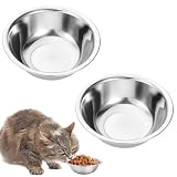 2 Pack Stainless Steel Pet Food and Water Bowls for Cats, Dogs, Small Animals - 12 Oz Rust-Resistant Feeder Dishes for Indoor Outdoor Use