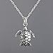 Sterling Silver Sea Turtle Necklace – 16×11mm Ocean Charm on 18″ Chain – Handmade Gift for Beach Lovers, Nature Enthusiasts & Travelers