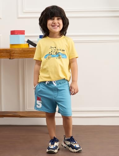 Image of Amazon Brand - Symbol Boys 100% Cotton Graphic Printed Half Sleeves T-Shirt | Age 2-6 Years (Available in Combo Pack of 3 and 5)