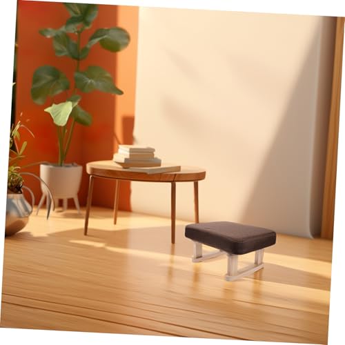 Banco reposapiés rectangular de madera PRETYZOOM con asiento acolchado de tela 6