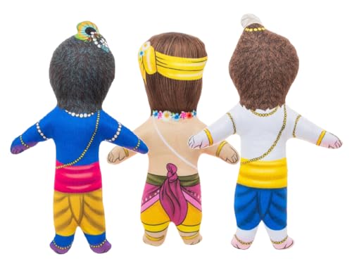Image of Krishna Balaram and Madhu Soft Plush Washable Cotton Stuffed Toys for Kids Pack of 3 (Krishna Balaram & Madhu)