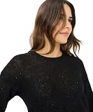 Brax Damski styl: Lesley Lightweight Alpaca Sequins sweter, 02 Black, 42
