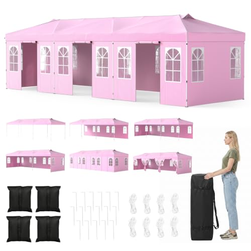 Image of Tangkula 10x30 FT Pop Up Canopy with Center Lock