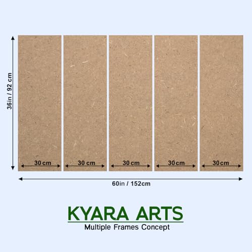 Image of Kyara Arts Radha Krishna Wall Painting for Living Room Big Size with Wooden Frame | Premium Vinyl Print with Textured Finish | Radha Krishna Photo Frame for Home Decoration | Ideal Gift Option (36 x 60 In)