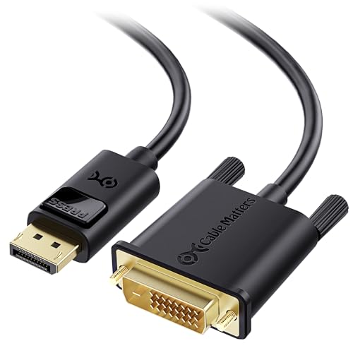 Cable Matters Cable DisplayPort vers DVI, 1.8M DP vers DVI-D mâle à mâle cordon plaqué or pour Lenovo, Dell, HP, ASUS et autres marques
