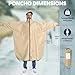 ANYOO Waterproof Rain Poncho for adults Lightweight Reusable Hiking Hooded Coat Jacket for Outdoor Activities