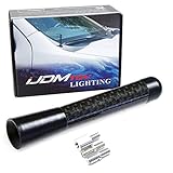 iJDMTOY 3-Inch Gloss Black Real Carbon Fiber Short Antenna Topper Tip Compatible with Many Trucks SUVs