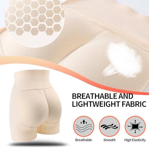 UoQo Po Push Up Hose Damen Hohe Taille Mesh Atmungsaktiv Shapewear Unterhose für Hüftverstärker Bauchkontrolle (DE/NL/SE/PL, Alphanumerisch, S, Regular, Regular, Nackte)