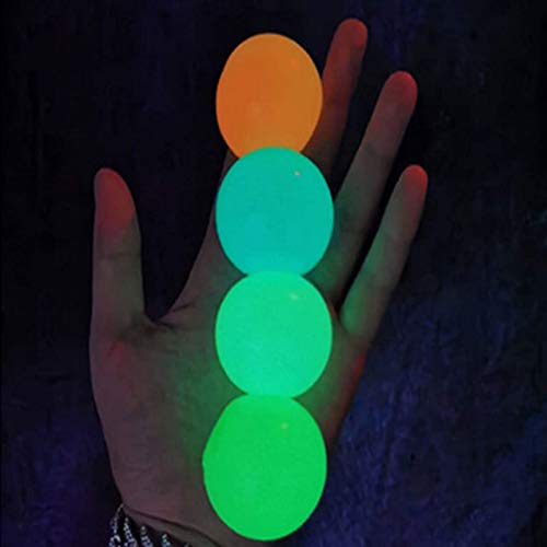 Glow in The Dark Sticky Wall Balls ,Ceiling Sticky Wall Balls, Stress Relief Balls,Gobbles Sticky Balls, Sticky Target Ball Decompression Toy for Adults Kids,15pcs,4.5cm