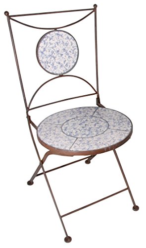 Chaise céramique multicolore Esschert style mosaïque méditerranéenne - 2
