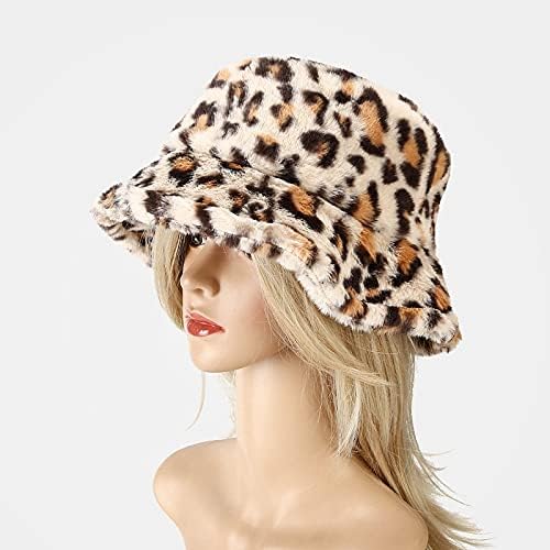Winter Faux Fur Furry Bucket Hat Fluffy Fuzzy Warm Hat Plush Fisherman Hat for Women Men Teens Girls - Image 2